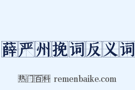 薛严州挽词反义词是什么意思的图片
